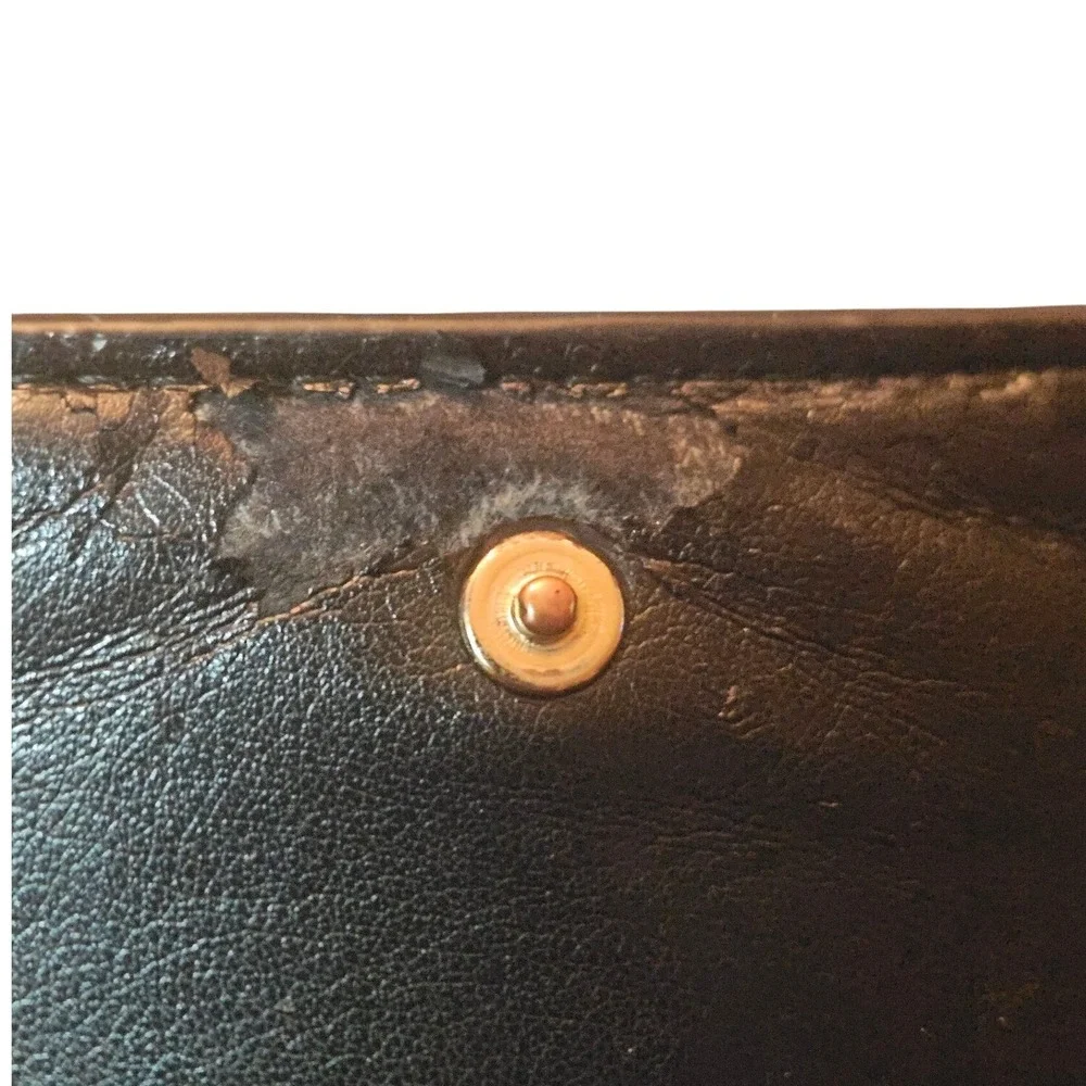 Coach Embossed Croc Leather Wallet Crossbody – Black Convertible Clutch - Picture 7 of 8